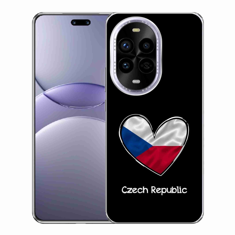 Gél borító mmCase a Huawei Nova 13 Pro 5G - zászló szív fekete háttérrel