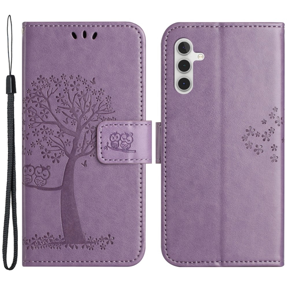 Fa könyv tok Samsung Galaxy M15 5G - világos lila