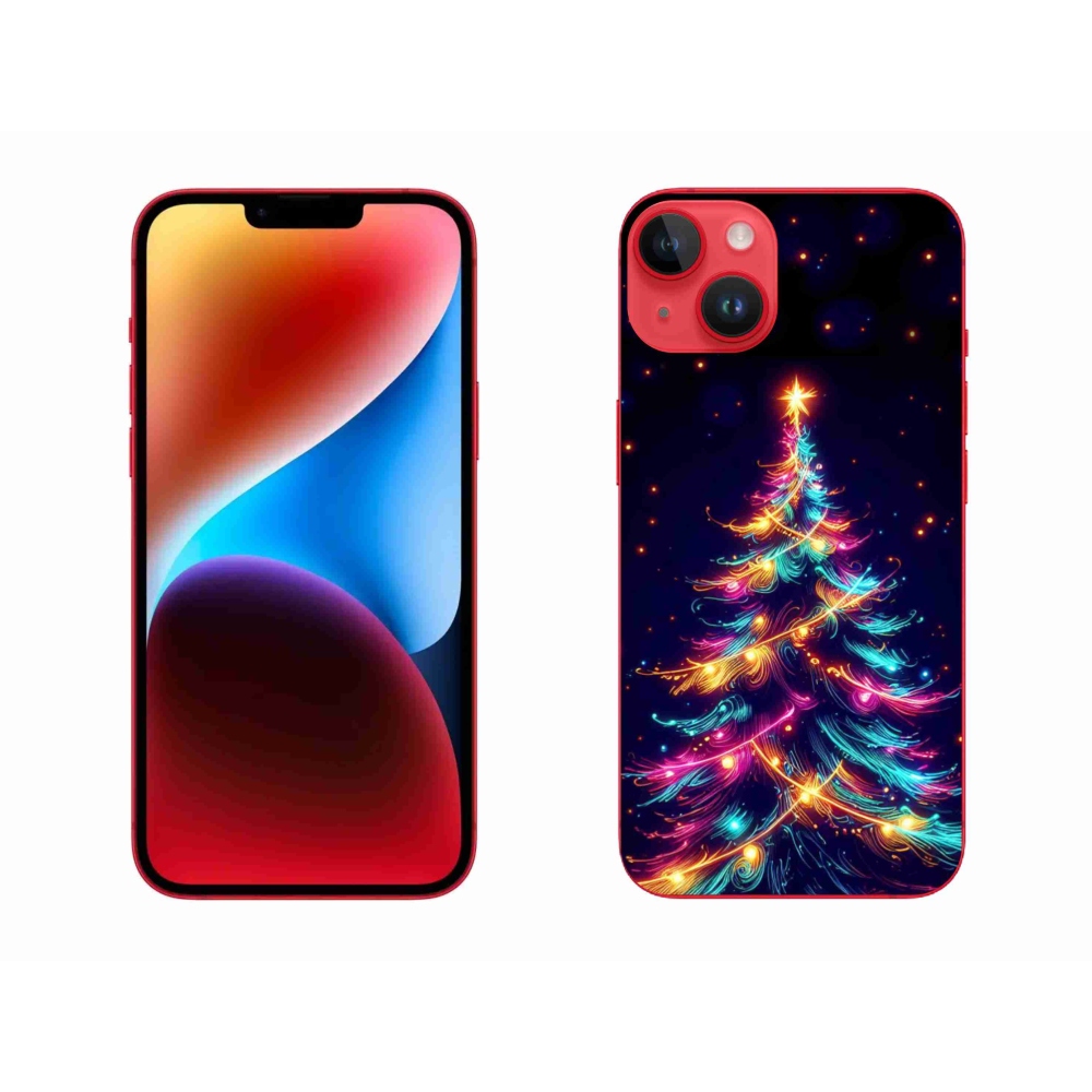 Gél borítás mmCase iPhone 14 Plus készülékhez - neon karácsonyfa