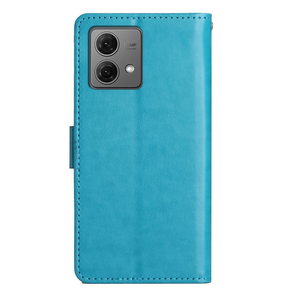 Virágok könyv tok Motorola Moto G85 5G - kék