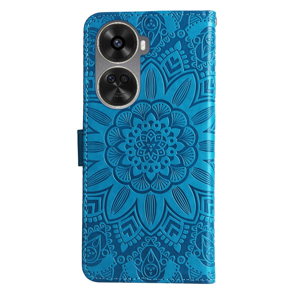 Napraforgó könyvtáska Huawei Nova 12 SE-hez - kék