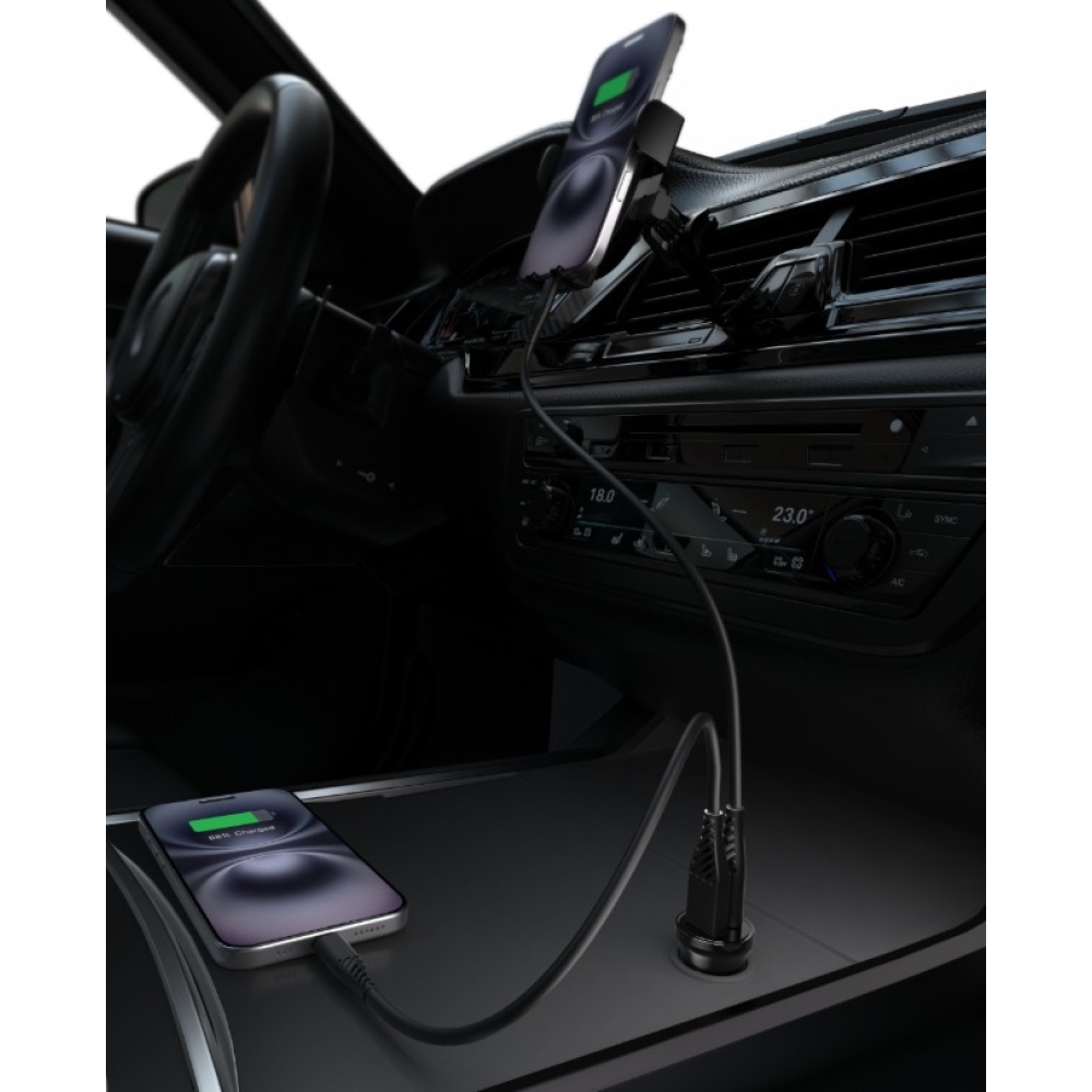 iPEAX autós töltő CL-02, 4,8 A, 2x USB-A - fekete