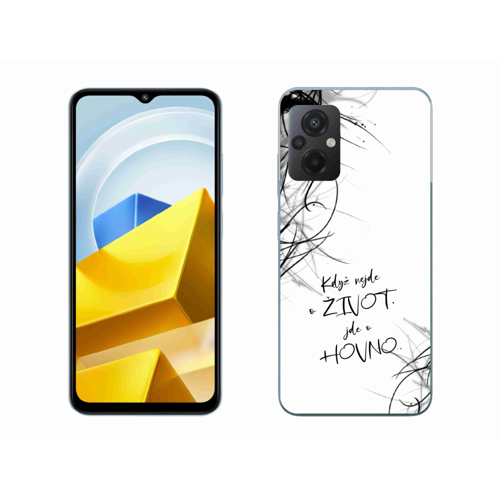 Gél borító mmCase a Xiaomi Poco M5 4G-hez - vicces szöveg 16 fehér háttér