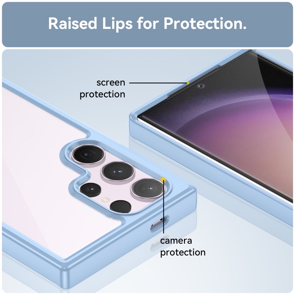 Gél tok kemény hátlappal Samsung Galaxy S24 Ultra készülékhez - kék