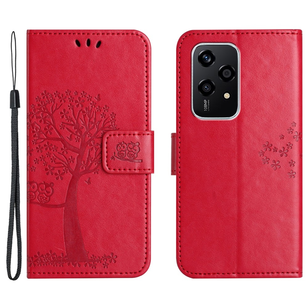 Fa könyvtáska a Honor 200 Lite 5G-hez - piros