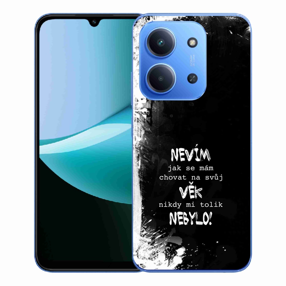 Gél borítás mmCase a Xiaomi Redmi 15C 4G/5G (173mm) - vicces szöveg 14 fekete háttérrel