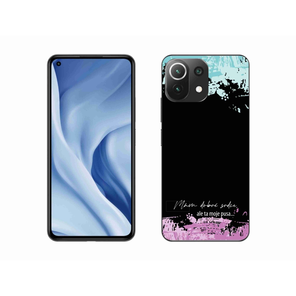 Gél borító mmCase a Xiaomi 11 Lite 5G NE számára - vicces szöveg 3 fekete háttérrel