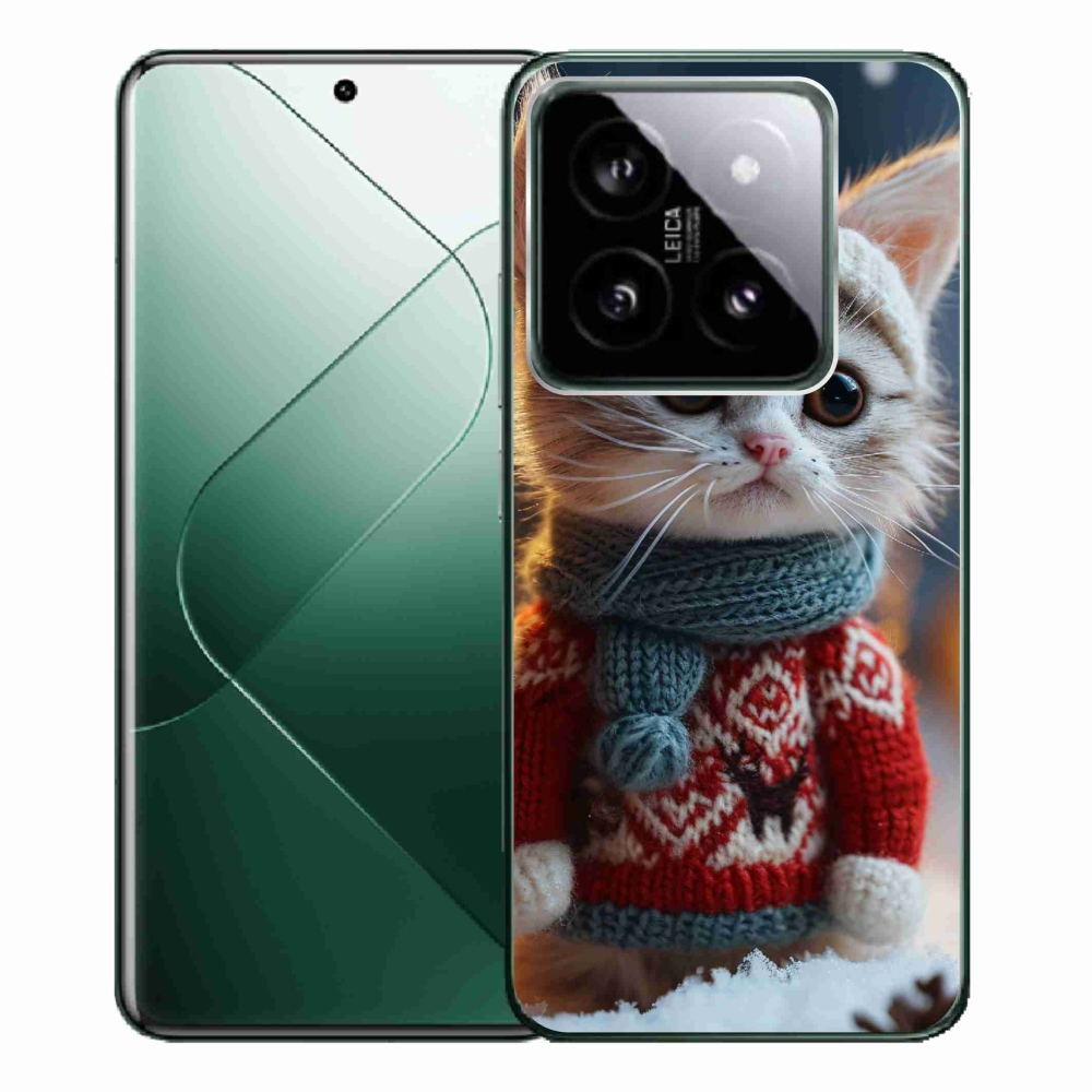 Gél borítás mmCase a Xiaomi 14 Pro-hoz - cica pulóverben