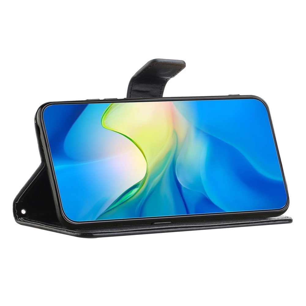 Virágos könyvtáska Samsung Galaxy A36 5G - fekete