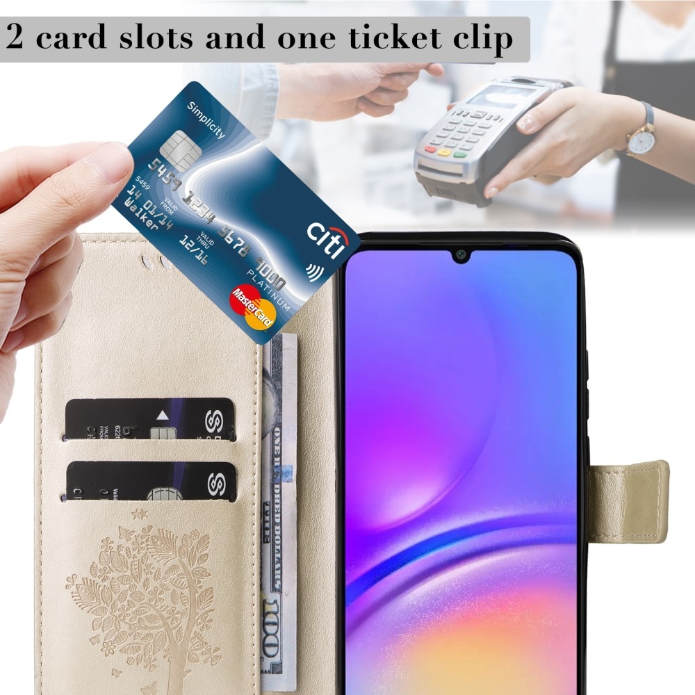 Fák könyv tok Samsung Galaxy A06 4G - arany színű