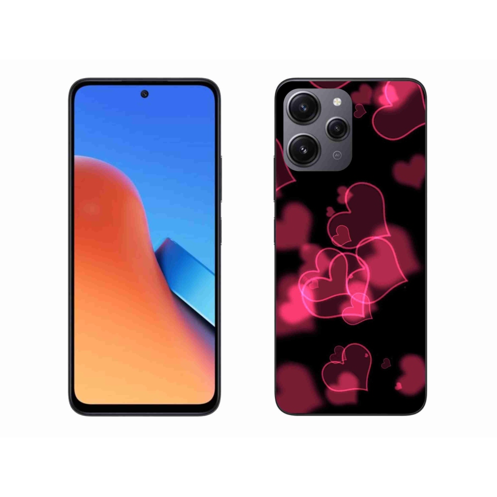 Gél borítás mmCase a Xiaomi Redmi 12-hez - piros szívek