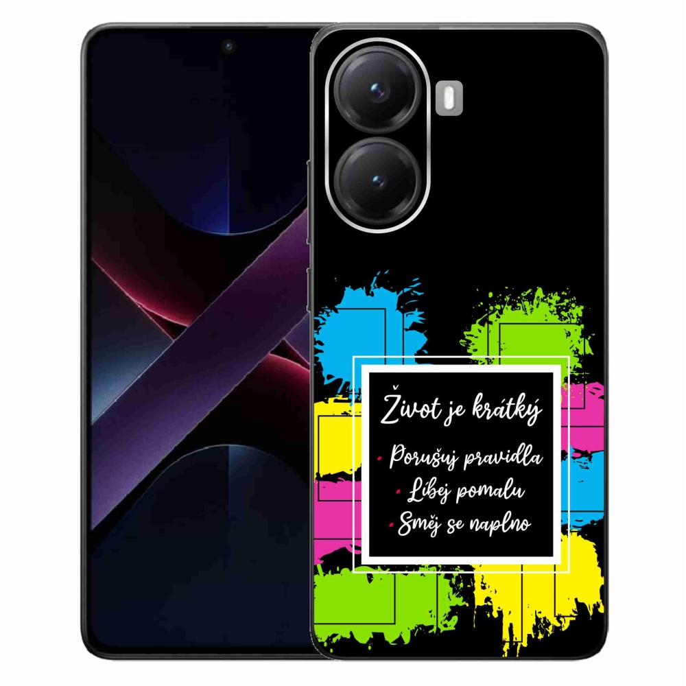 Gél borítás mmCase a Xiaomi Poco X7 Pro 5G számára - idézem 5 fekete háttér