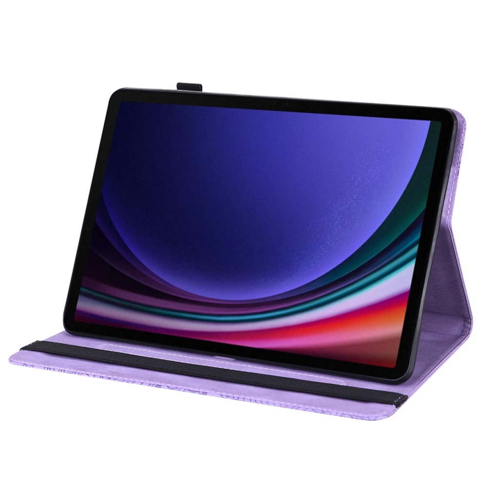 Virágok záródó tok Samsung Galaxy Tab S9 FE/Tab S10 FE - lila
