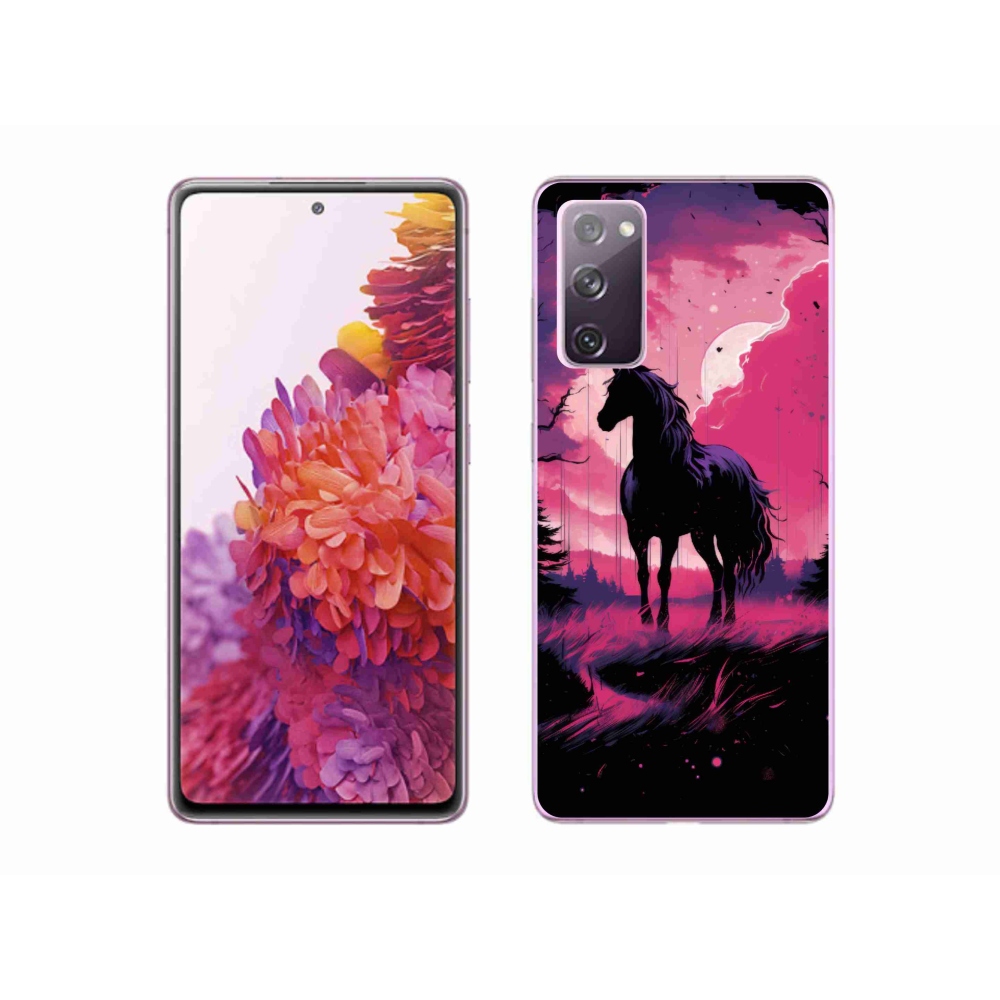 Zselés borítás mmCase Samsung Galaxy S20 FE - fekete rajzfilm ló 1