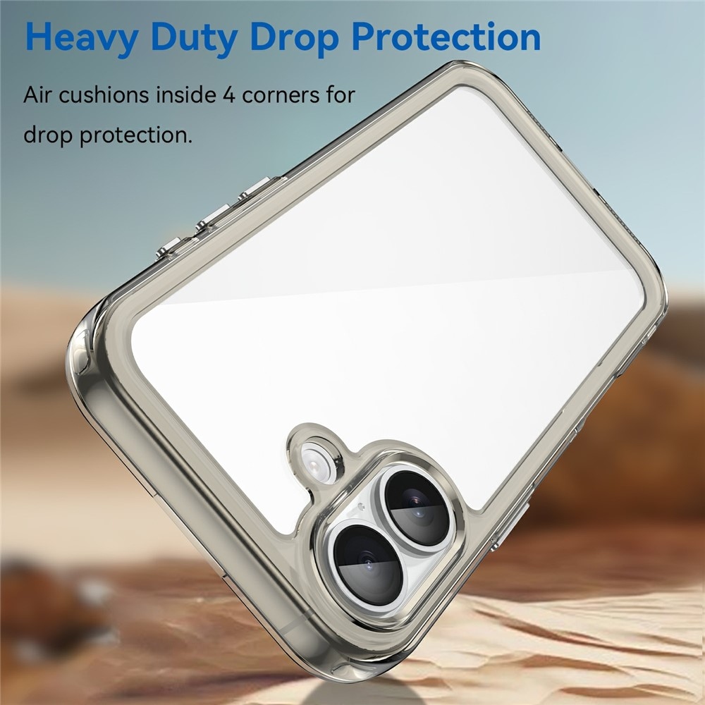 Gél tok fix hátlappal iPhone 17 készülékhez - szürke