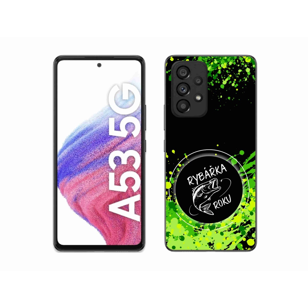 Zselés borító mmCase Samsung Galaxy A53 5G - Az év horgásza fekete háttérrel