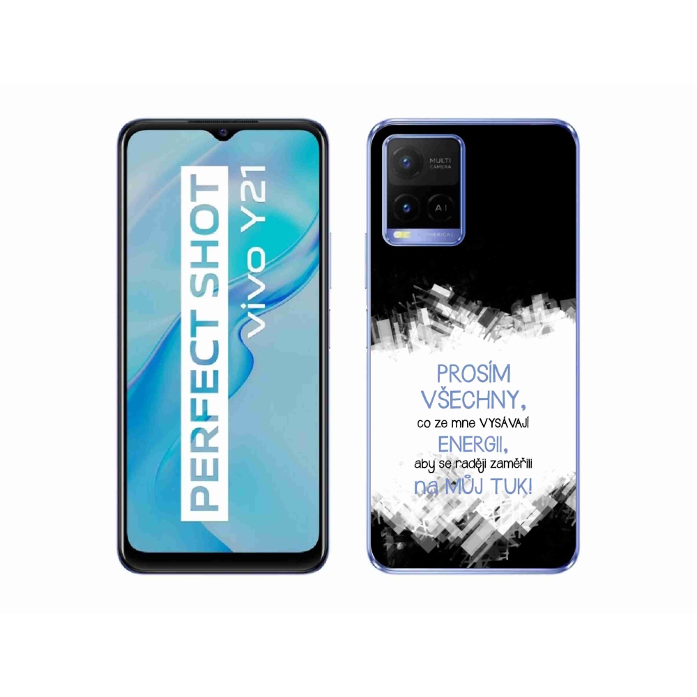 Gél borító mmCase a Vivo Y21/Y21s/Y33s készülékhez - vicces szöveg 1 kék
