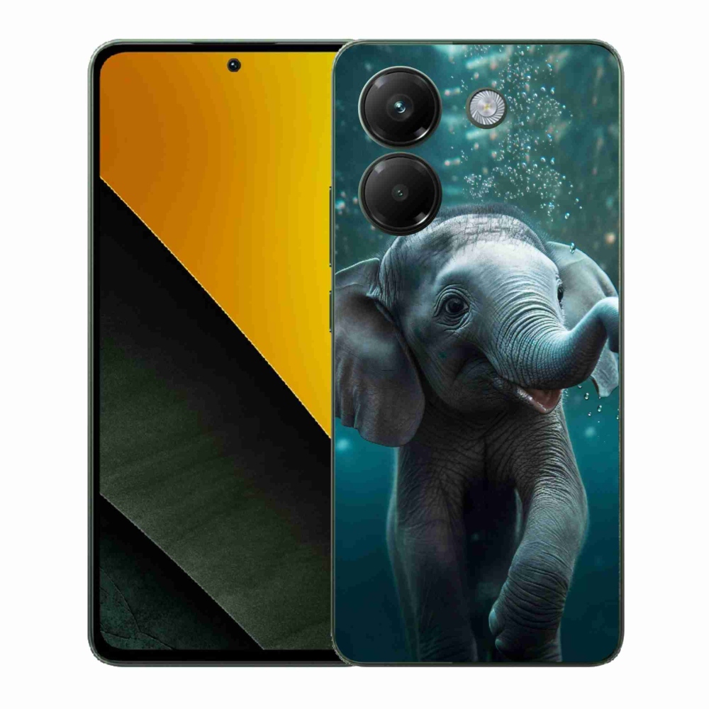 Gél borítás mmCase a Xiaomi Poco M7 Pro 5G számára - elefánt a víz alatt