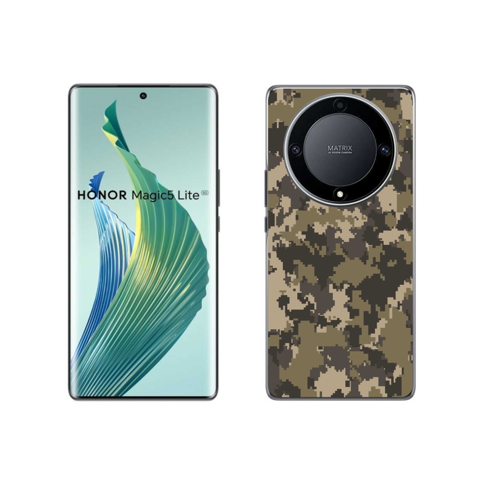 Zselés borítás mmCase a Honor Magic 5 Lite 5G számára - álcázó minta 12