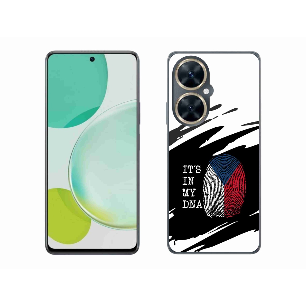 Gél borító mmCase a Huawei Nova 11i - zászló ujjlenyomat fekete és fehér háttérrel