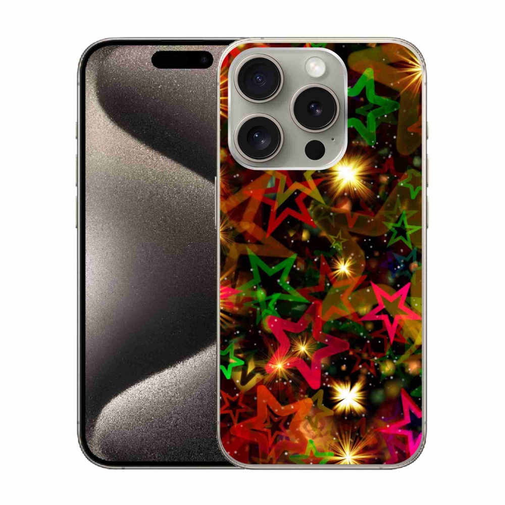 Zselés borítás mmCase iPhone 15 Pro készülékhez - színes csillagok