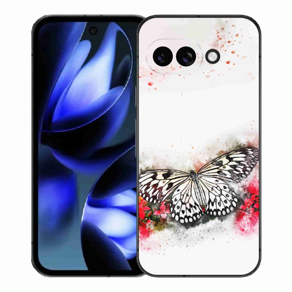 Gél borítás mmCase a Google Pixel 9a számára - fekete-fehér pillangó