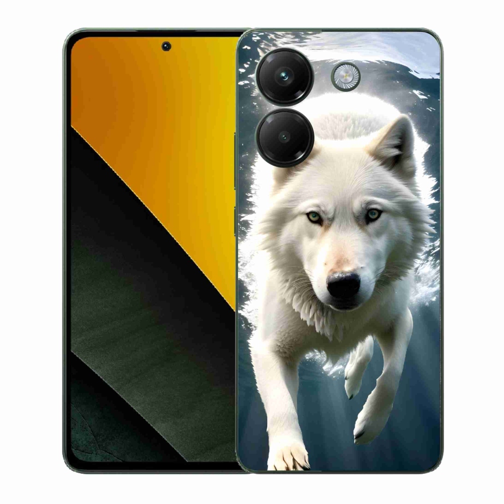 Gél borítás mmCase a Xiaomi Poco M7 Pro 5G-hez - fehér farkas