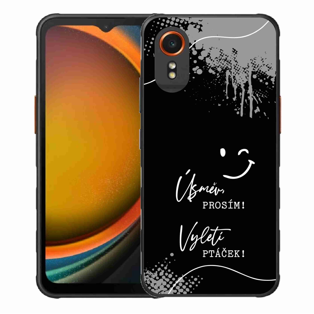 Gél borító mmCase Samsung Galaxy Xcover 7 - vicces szöveg 4 fekete háttérrel