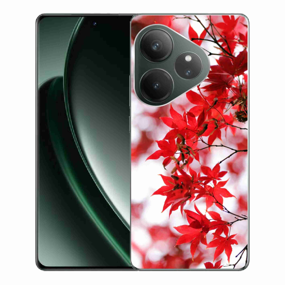Zselés borítás mmCase a Realme GT 6 5G/GT 6T 5G készülékhez - piros levelek