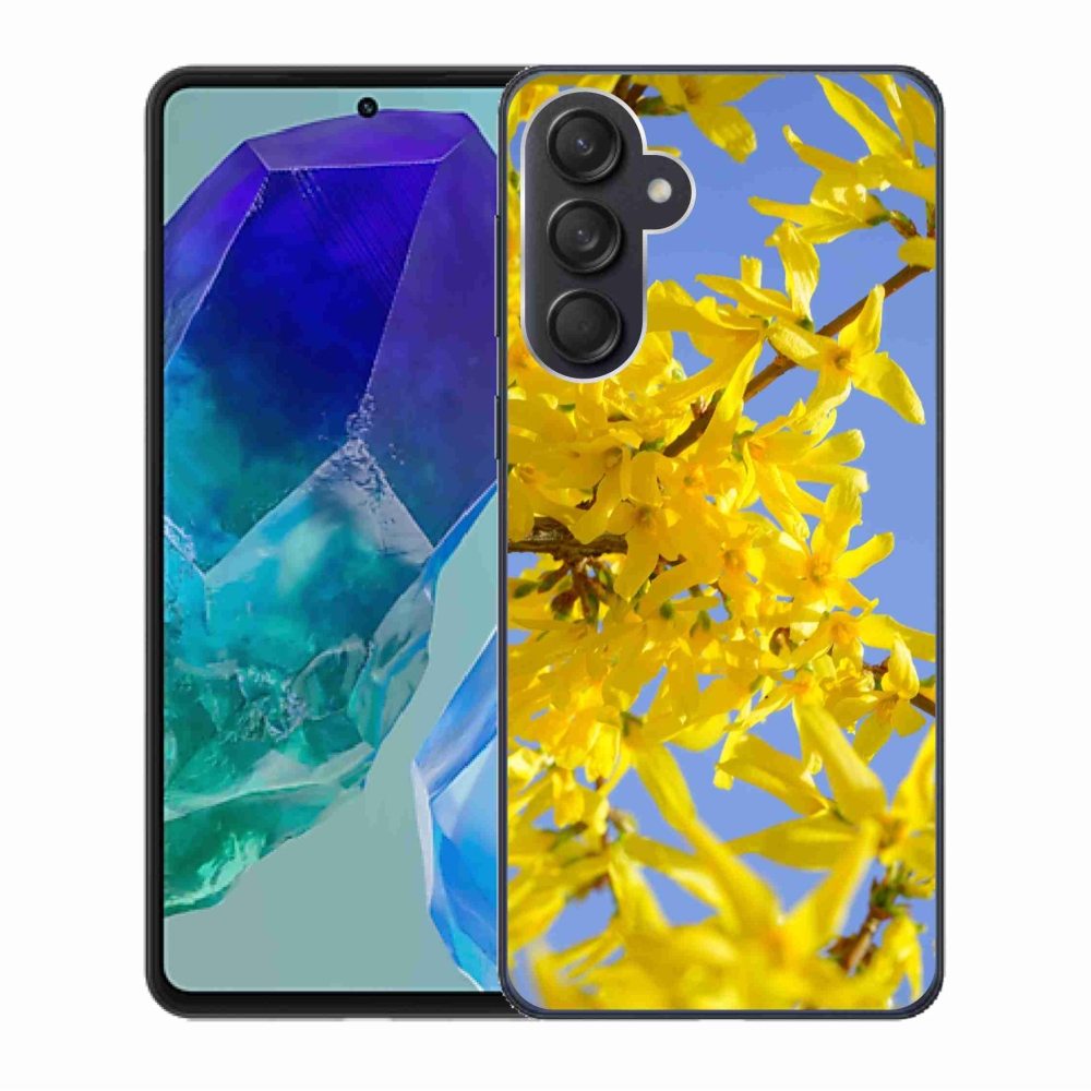 Gél védőhuzat mmCase Samsung Galaxy M55 5G - sárga virágok
