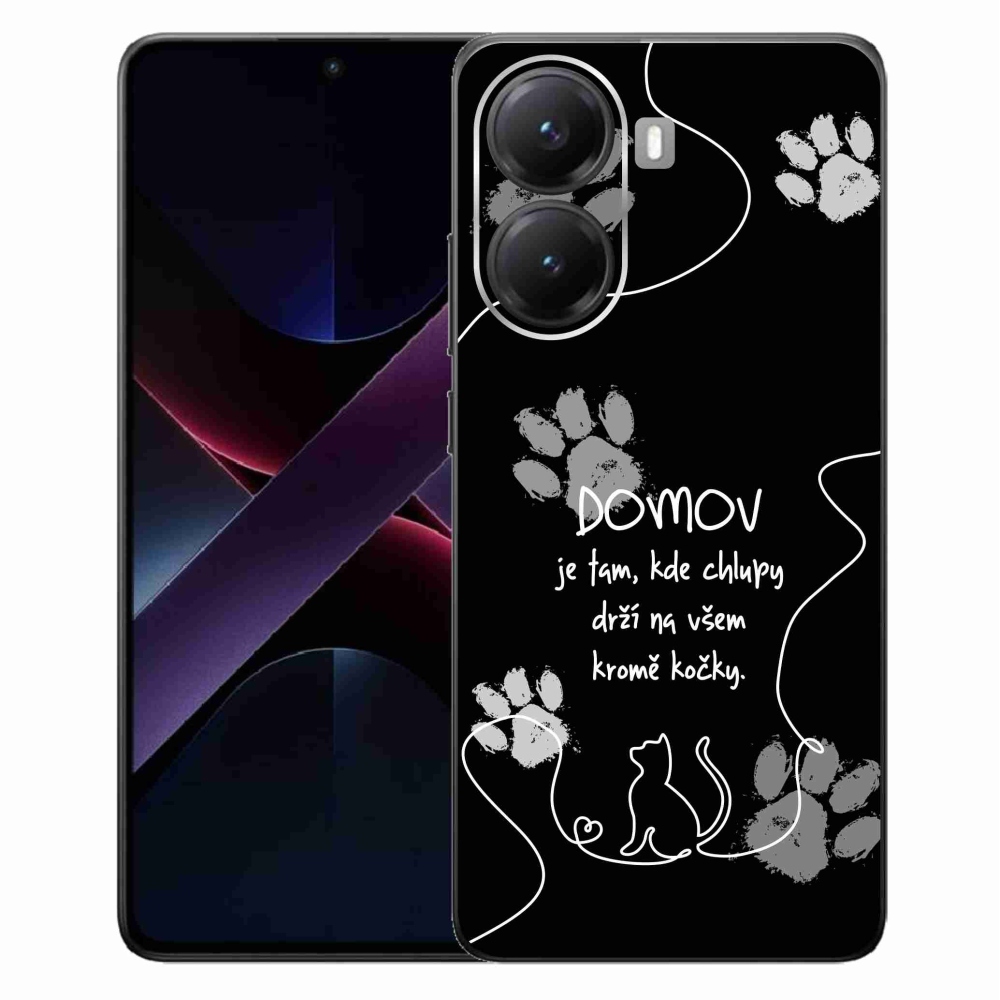 Gél borítás mmCase a Xiaomi Poco X7 Pro 5G számára - macska motívum fekete háttérrel