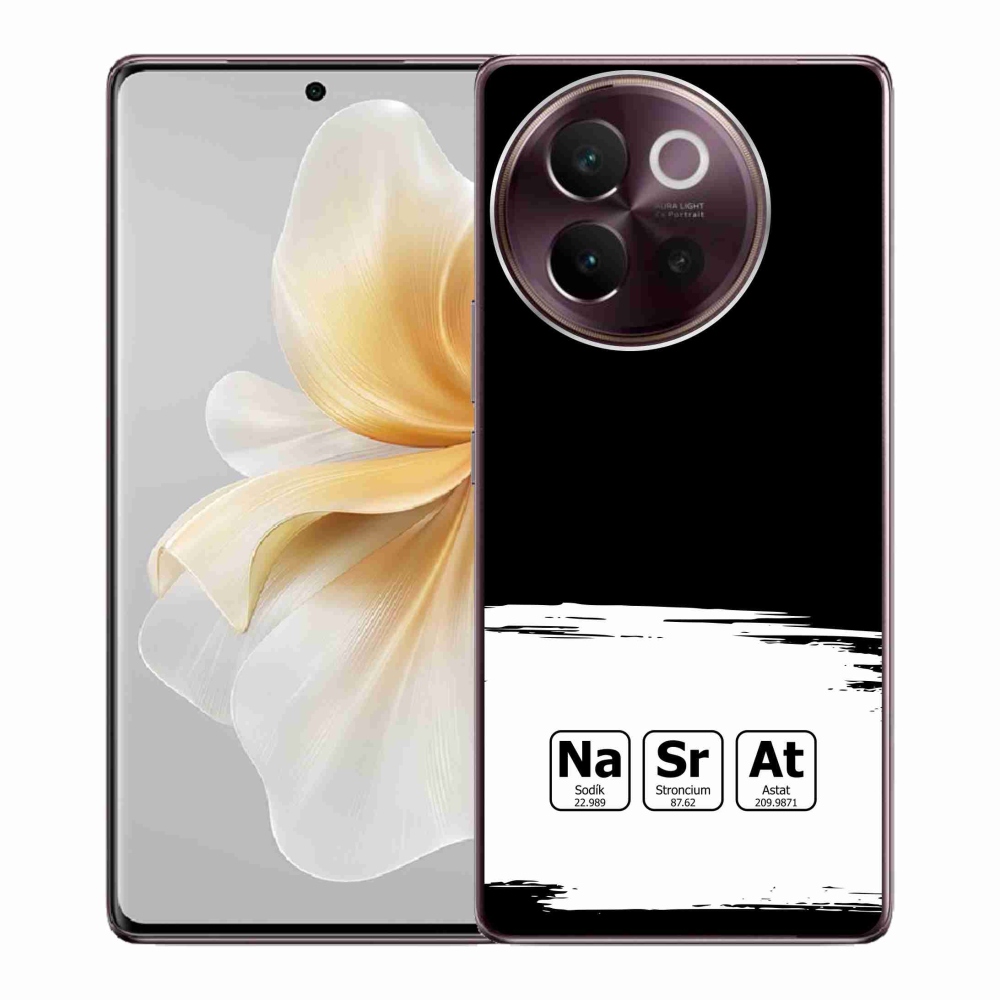 Gél borító mmCase a Vivo V40 Lite 5G-n - kémiai elemek fehér és fekete háttérrel