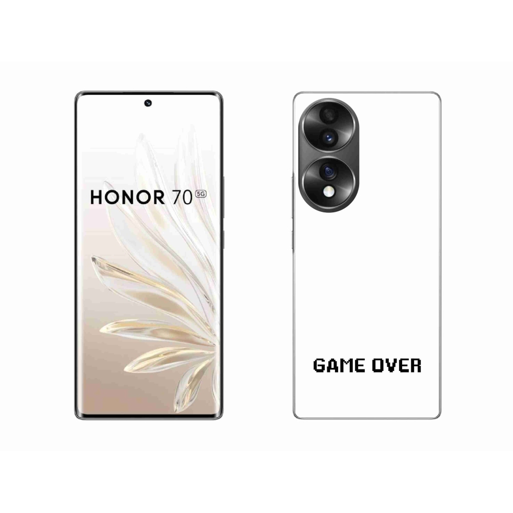 Zselés borító mmCase a Honor 70 számára - játék fehér háttérrel