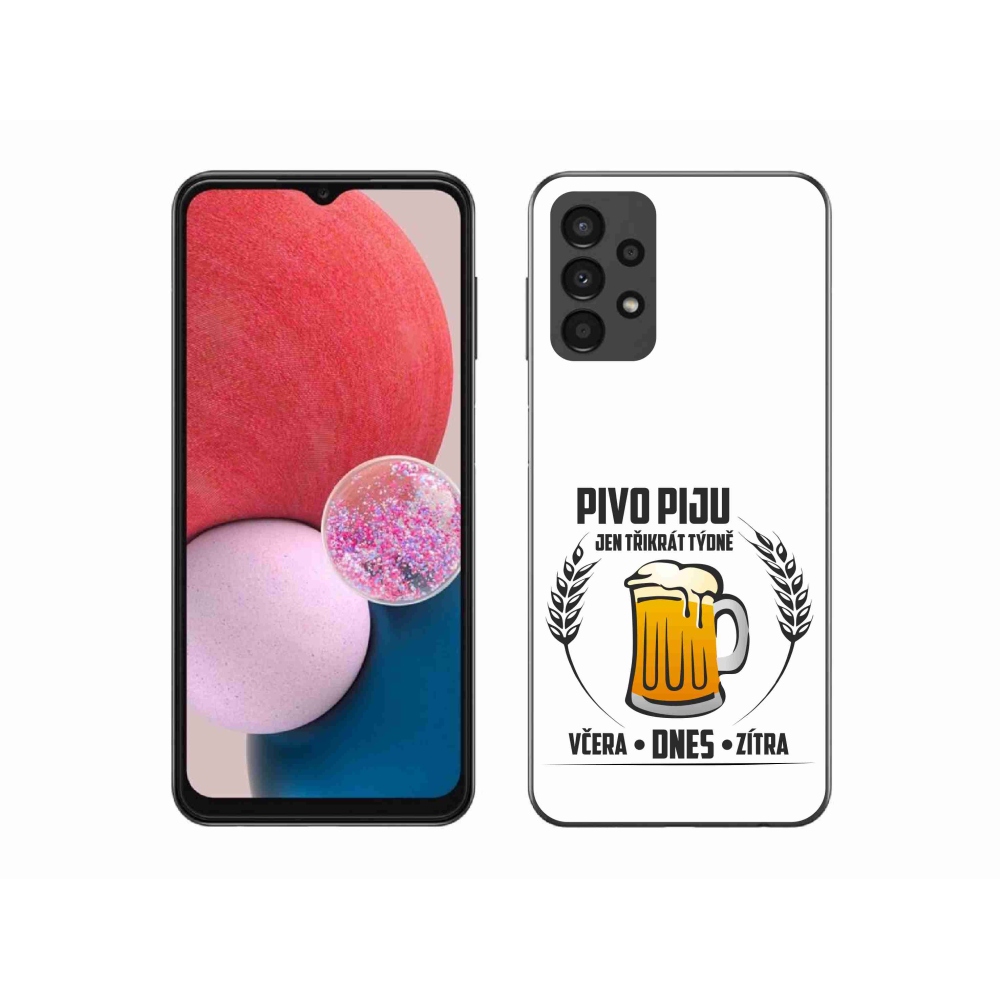 Gél borítás mmCase Samsung Galaxy A13 4G - sör motívum fehér háttérrel