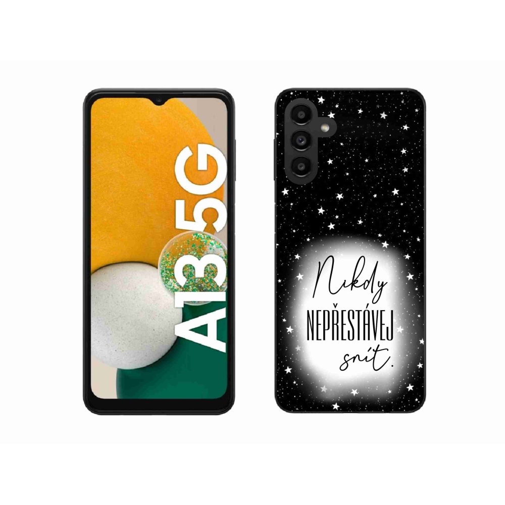 Gél borítás mmCase Samsung Galaxy A13 5G - idézet 1 fehér és fekete háttérrel