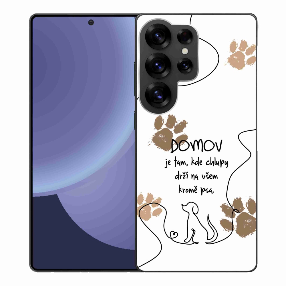 Gél borító mmCase Samsung Galaxy S25 Ultra készülékhez - kutyás motívum fehér háttérrel