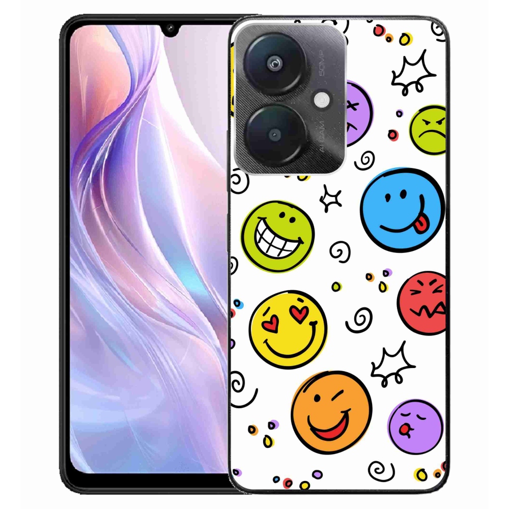 Gél borítás mmCase a Xiaomi Redmi 13C 5G számára - smiley-k