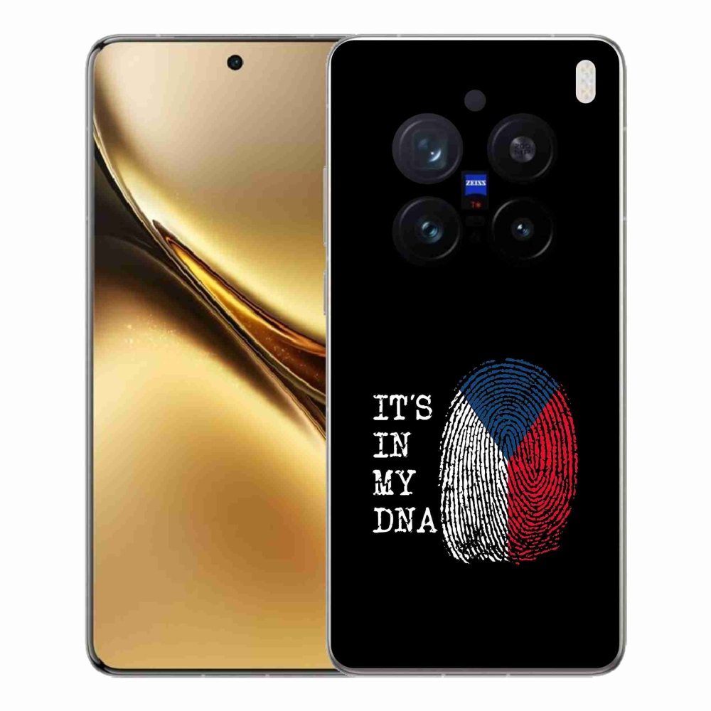 Gél borítás mmCase a Vivo X200 Pro 5G - zászló ujjlenyomat fekete háttérrel