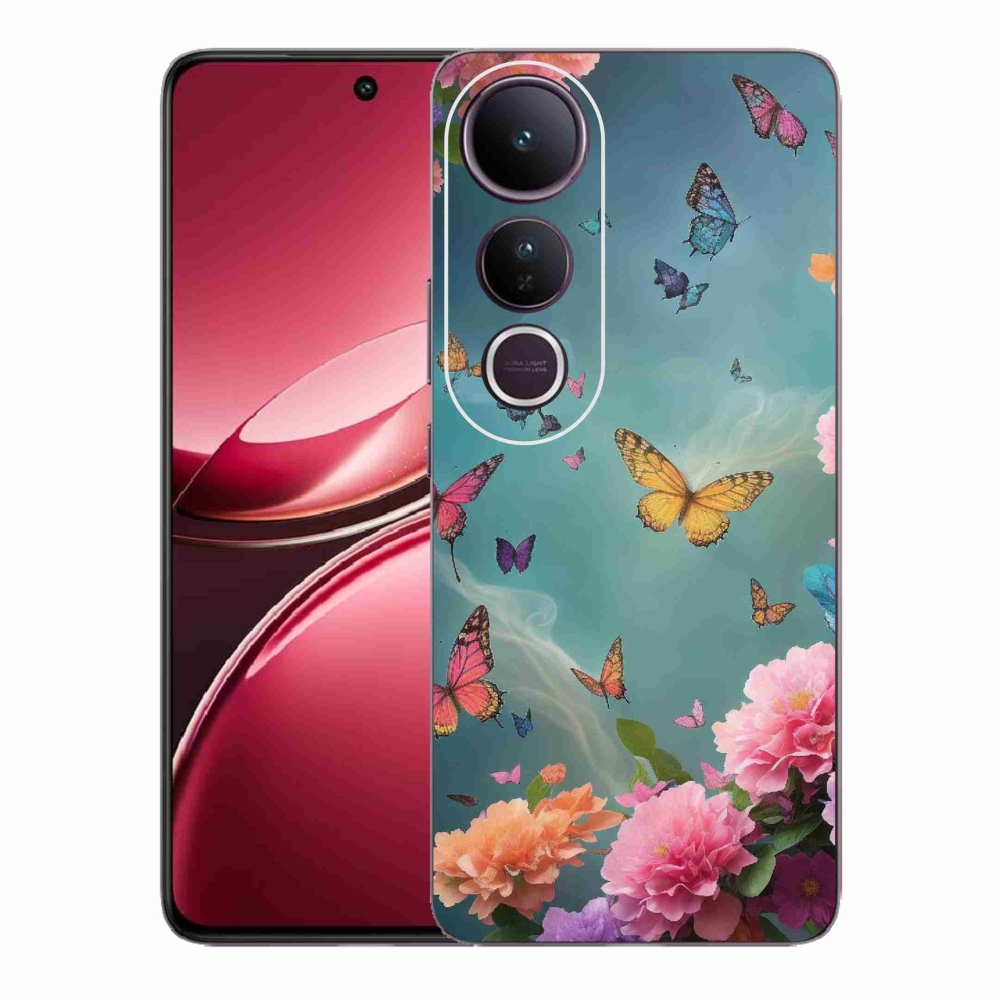Gél borító mmCase a Vivo V50 Lite 4G/5G készülékhez - színes virágok és pillangók