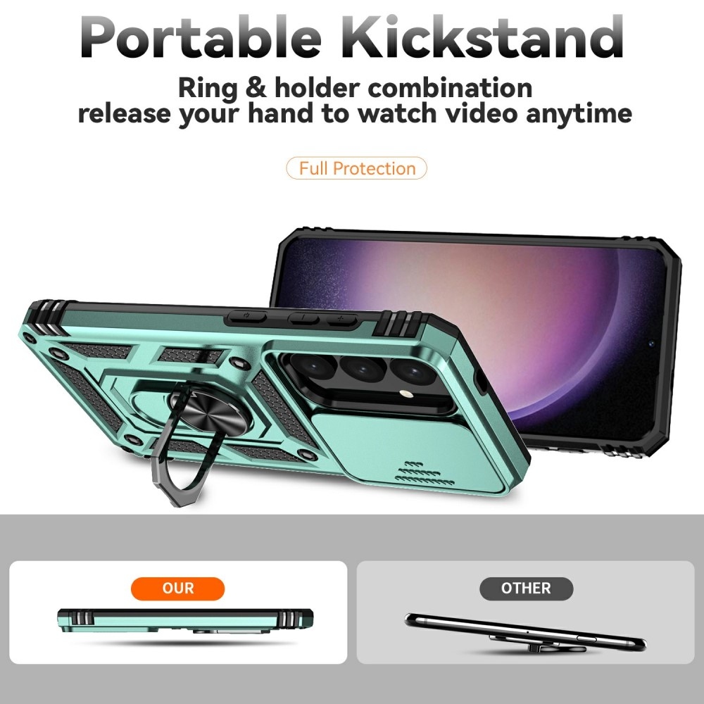 Gyűrűálló borítás Samsung Galaxy S25 készülékhez - zöld