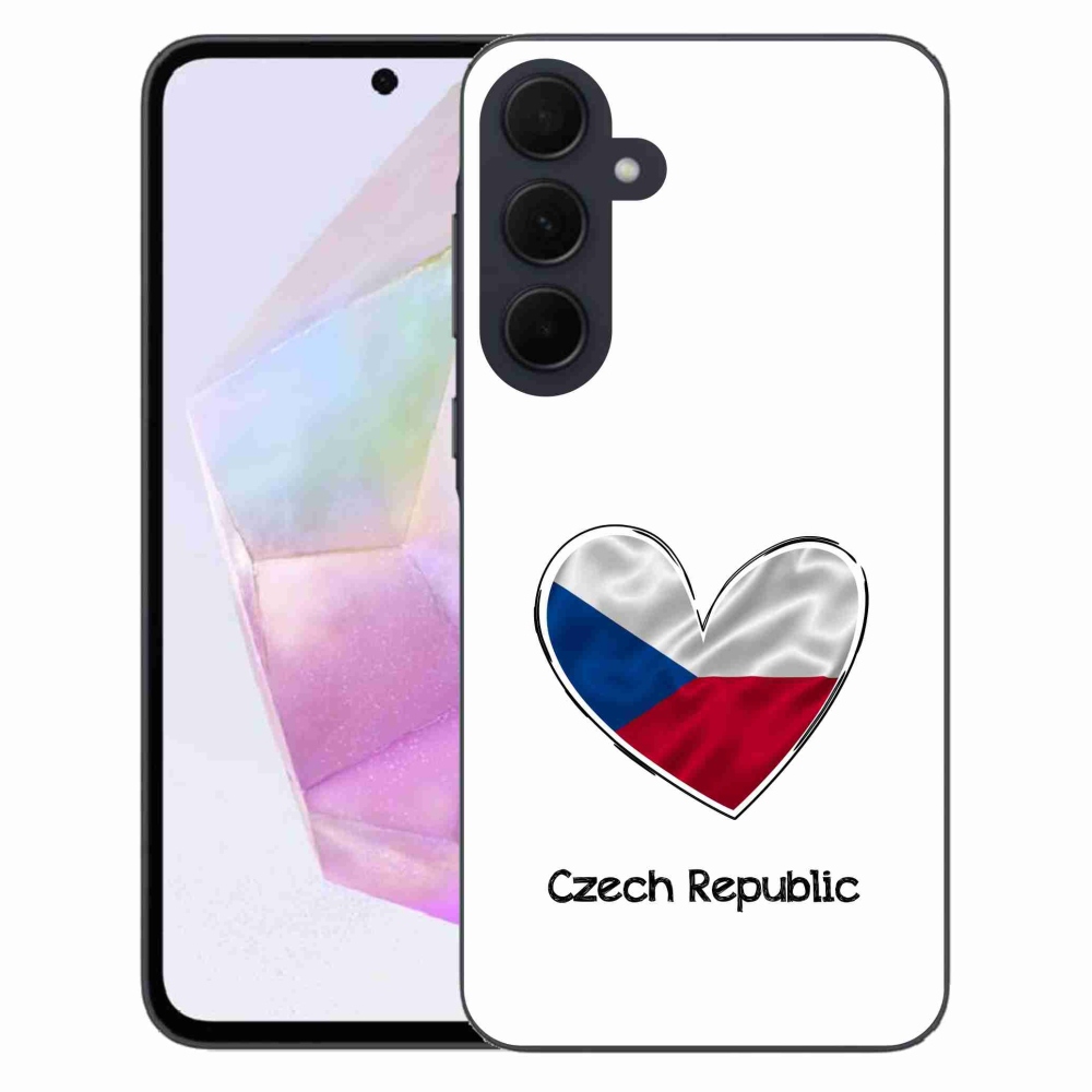 Gél borító mmCase Samsung Galaxy A35 5G - zászlós szív fehér háttérrel