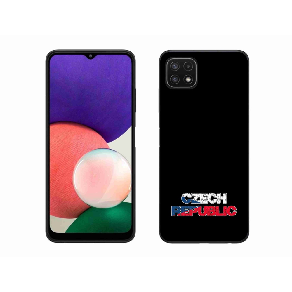 Gél védőhuzat mmCase Samsung Galaxy A22 5G - Csehország fekete háttérrel