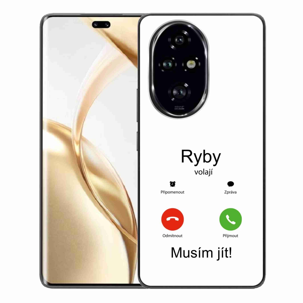 Zselés borító mmCase a Honor 200 Pro 5G készülékhez - hal hívás fehér háttérrel