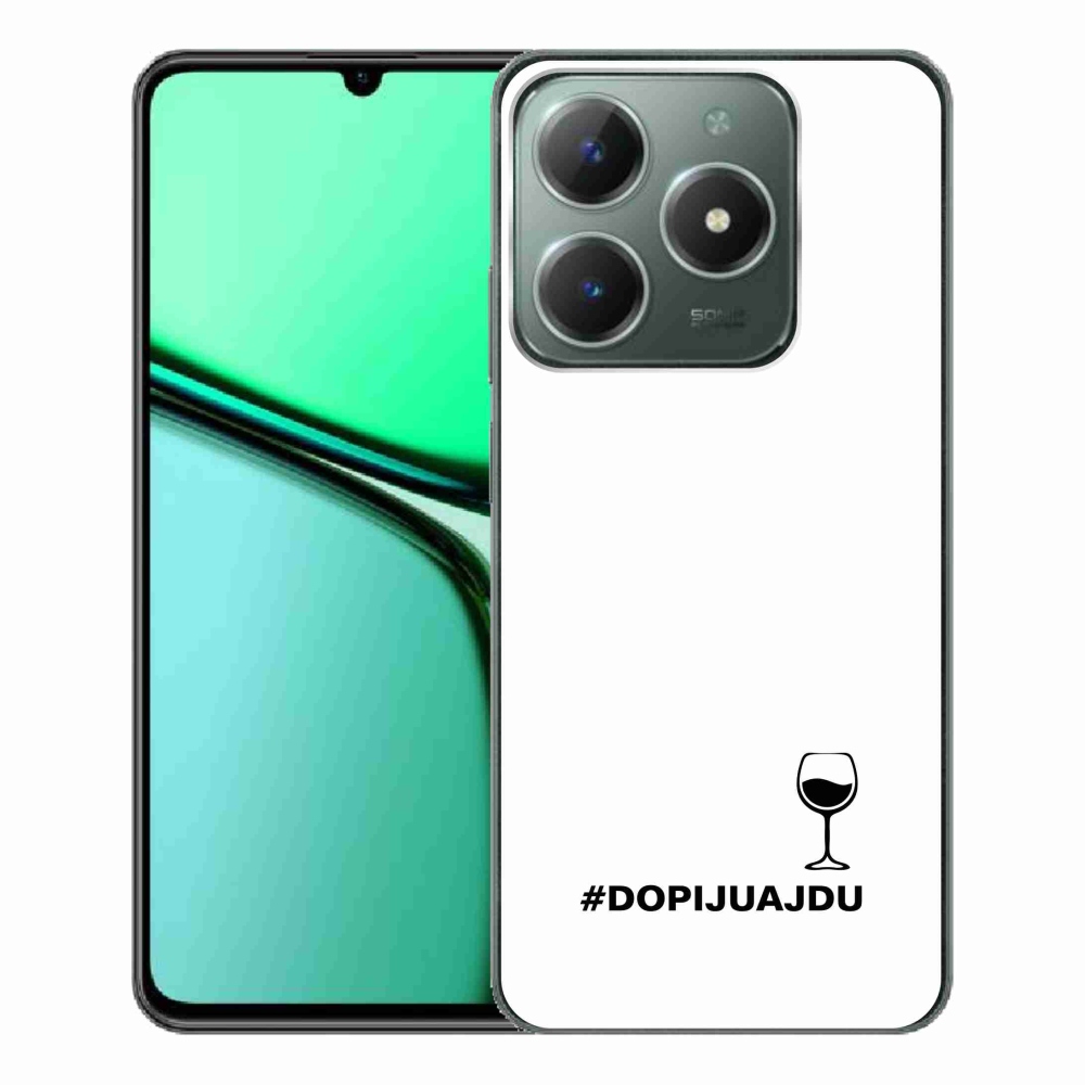 Gél borító mmCase a Realme C61 készülékhez - bor motívum fehér háttérrel