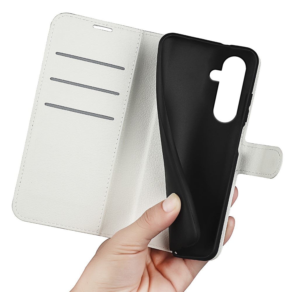 Litchi könyv tok Samsung Galaxy A35 5G - fehér