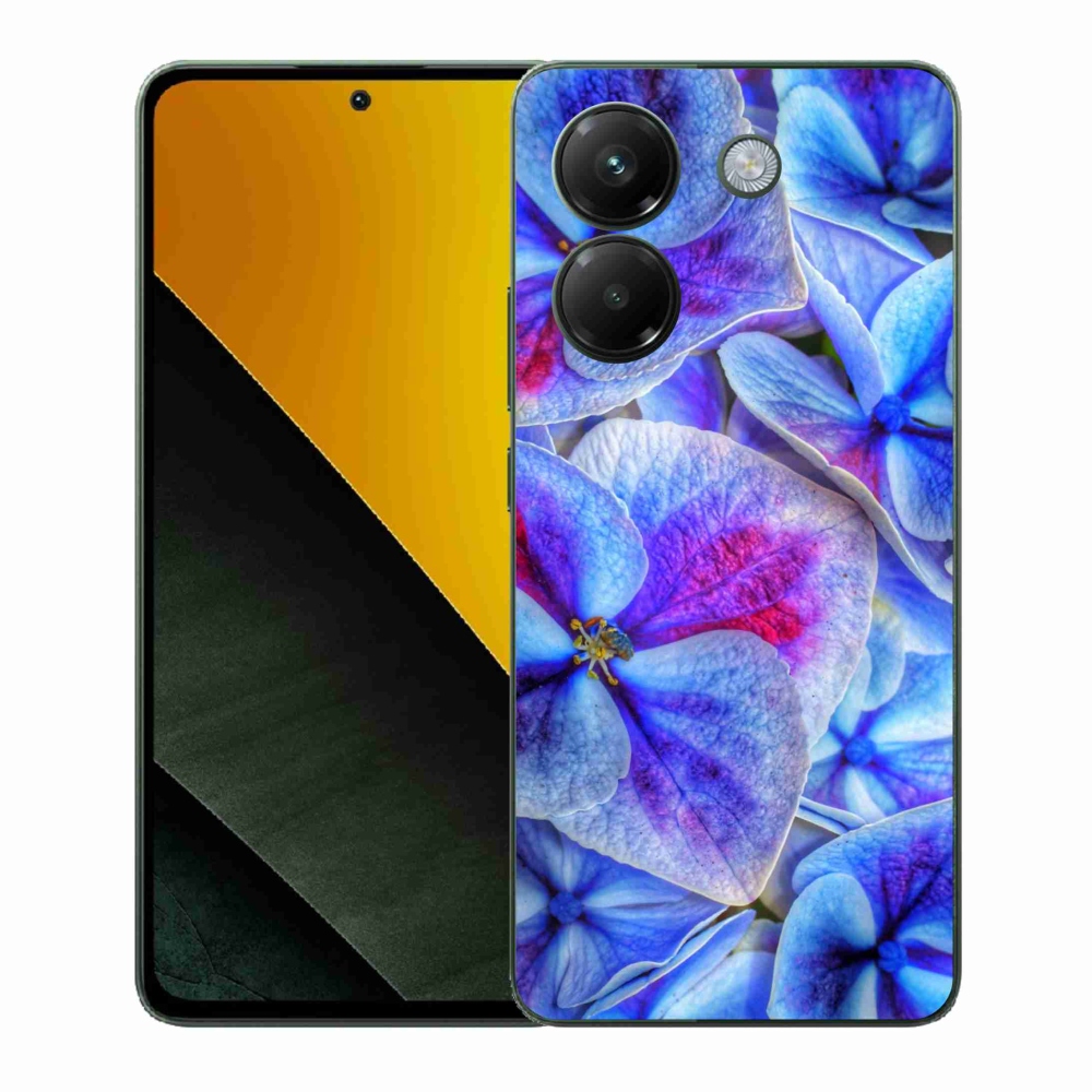 Zselés borítás mmCase a Xiaomi Poco M7 Pro 5G-hez - kék virágok 1