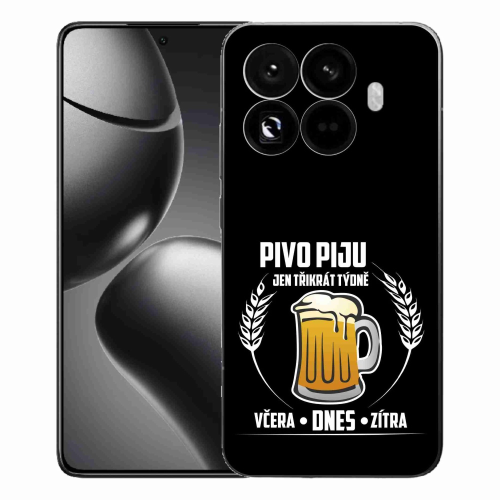 Gél borítás mmCase a Xiaomi 15T Pro számára - sör motívum fekete háttérrel