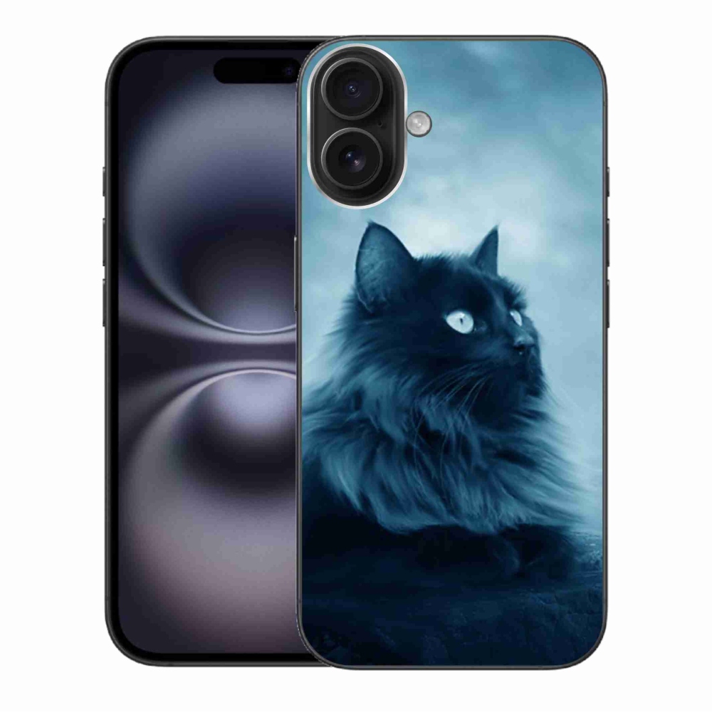 Gél tok mmCase iPhone 16 Plus készülékhez - fekete macska 1