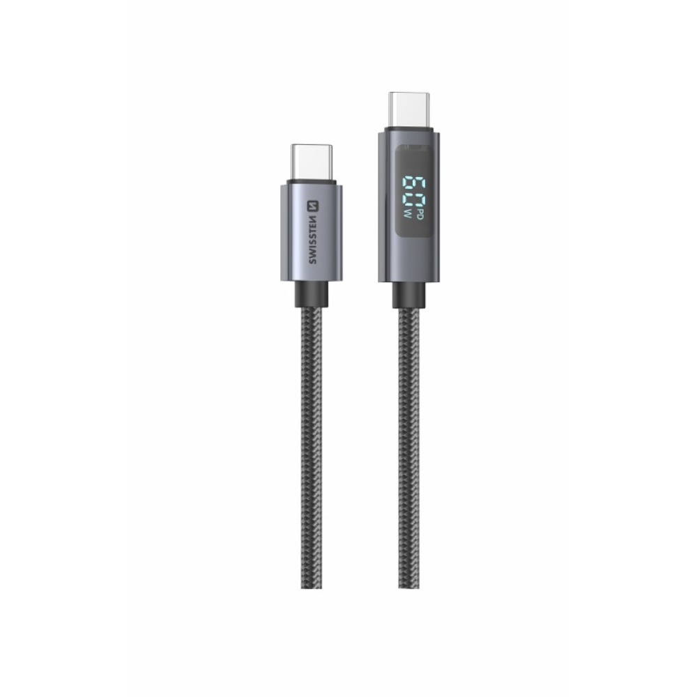 Swissten LCD kábel USB-C / USB-C 1m