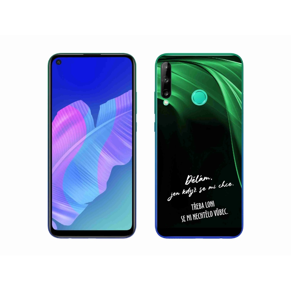 Gél borító mmCase a Huawei P40 Lite E készülékhez - vicces szöveg 12 fekete háttér